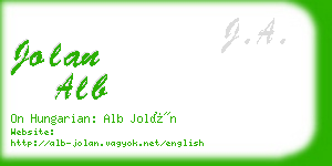 jolan alb business card